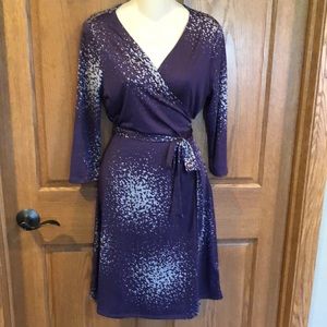 LuLaRoe Purple/Silver Wrap Dress, Small, NWOT